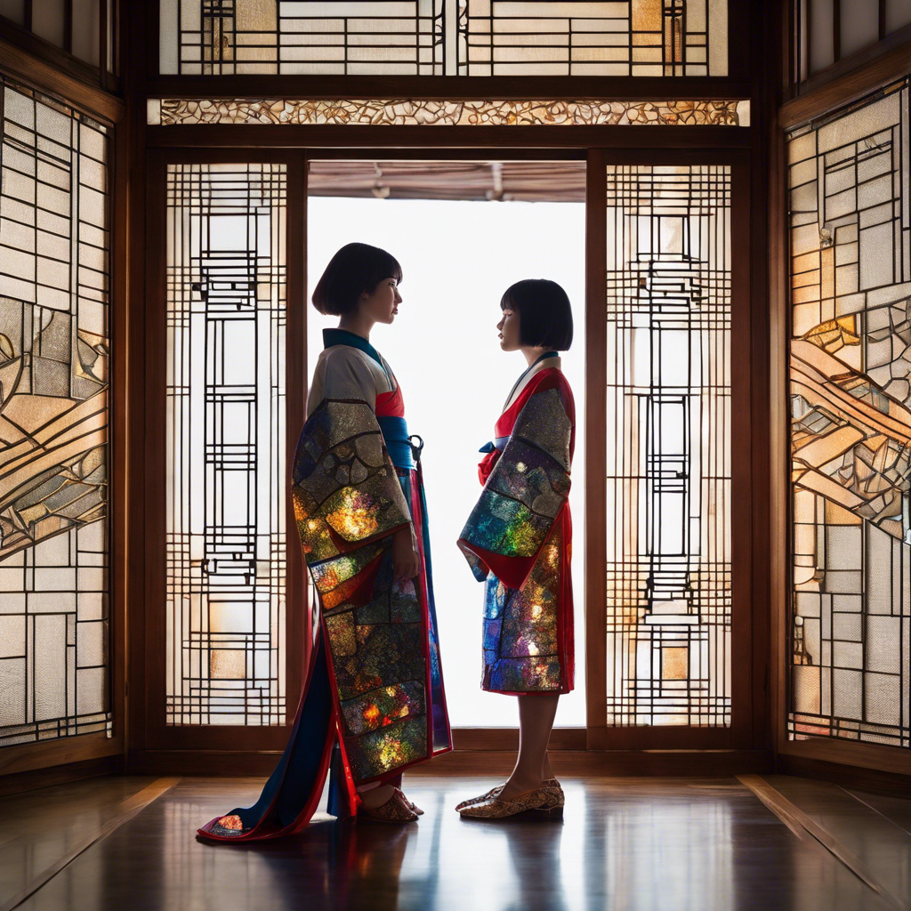 障子とステンドグラス 和と洋の融合美