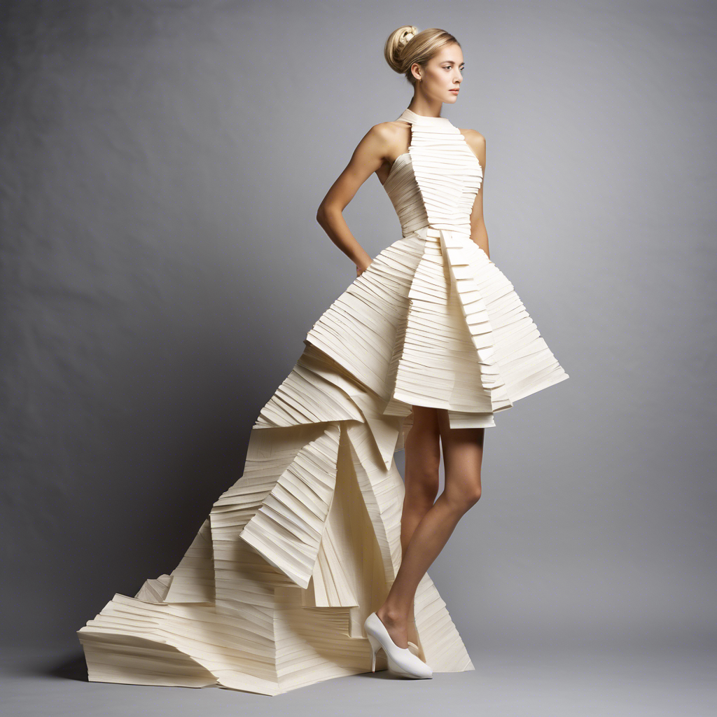 彫刻の調べ:白いプリーツの舞台裏で織りなす女性の美