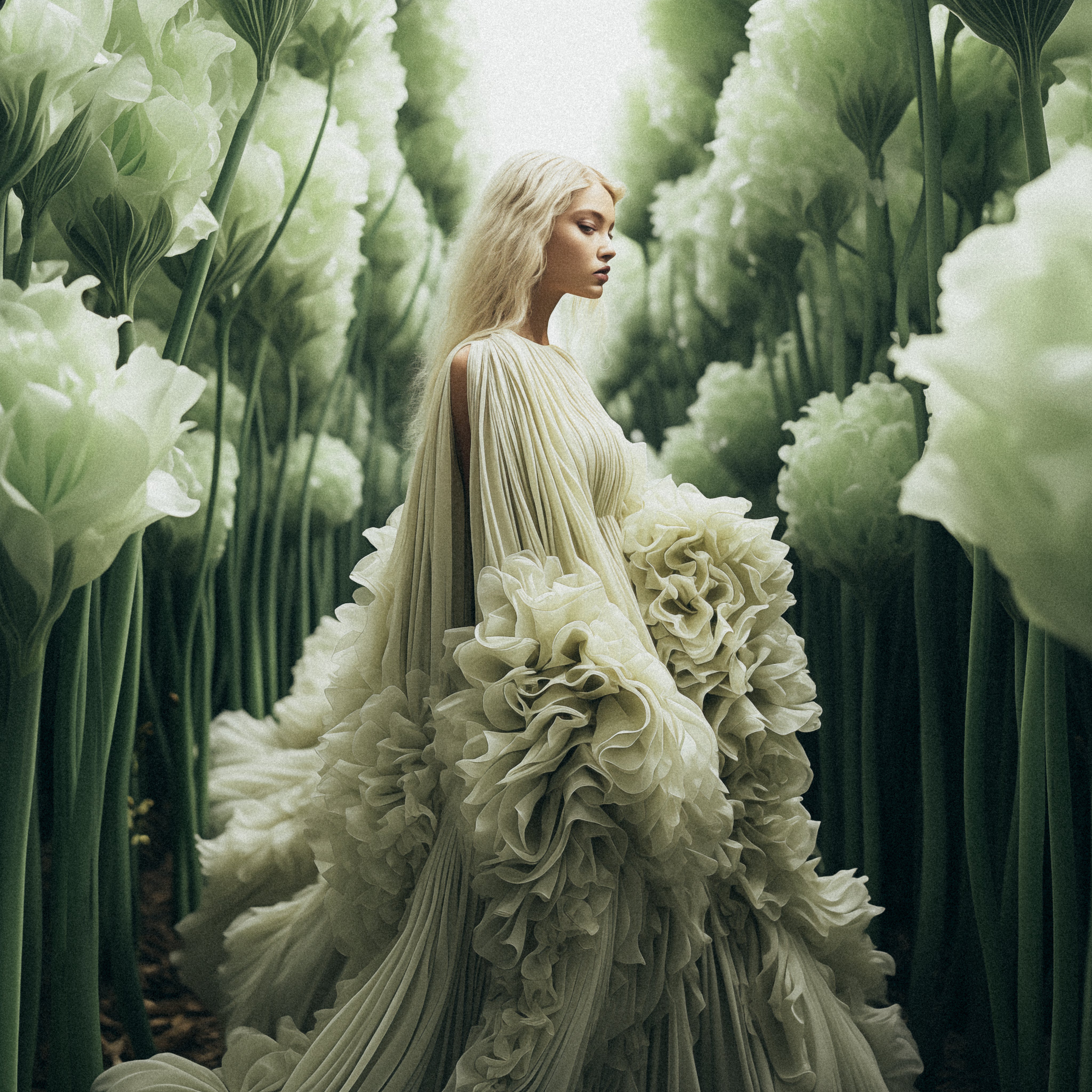 Nature’s Embrace: The Fluffy Bloom Couture